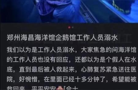 海洋馆潜水员溺亡事件引发网友争议