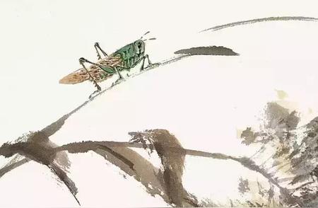 萧朗画作欣赏：中国历代名家昆虫系列之蛐蛐与蝈蝈